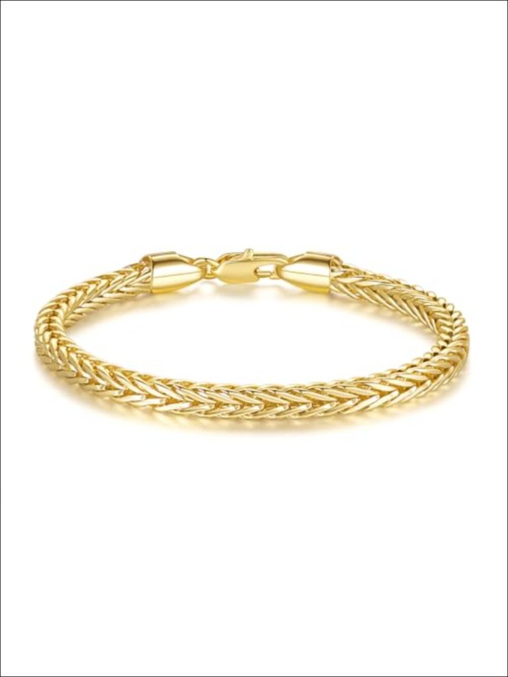 14k Gold Plated Foxtail Chain Bracelet Stackable Lobster Clasp
